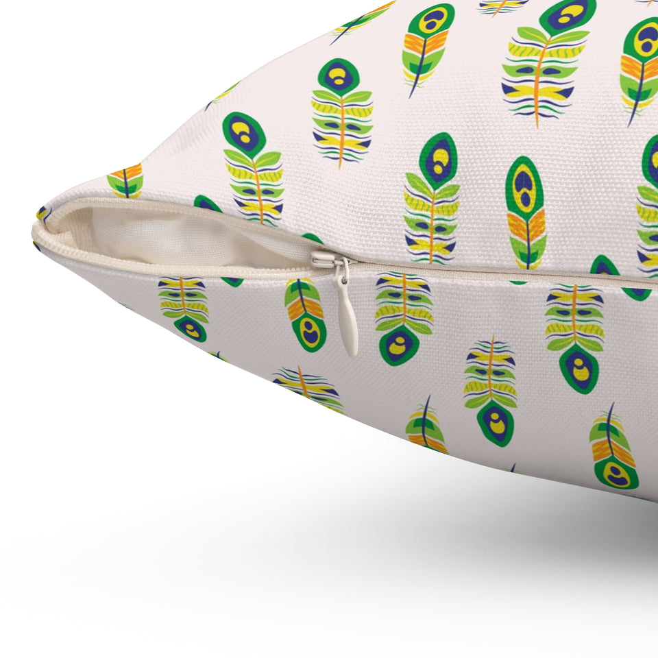 42PCF  Peacock Feather Pillow