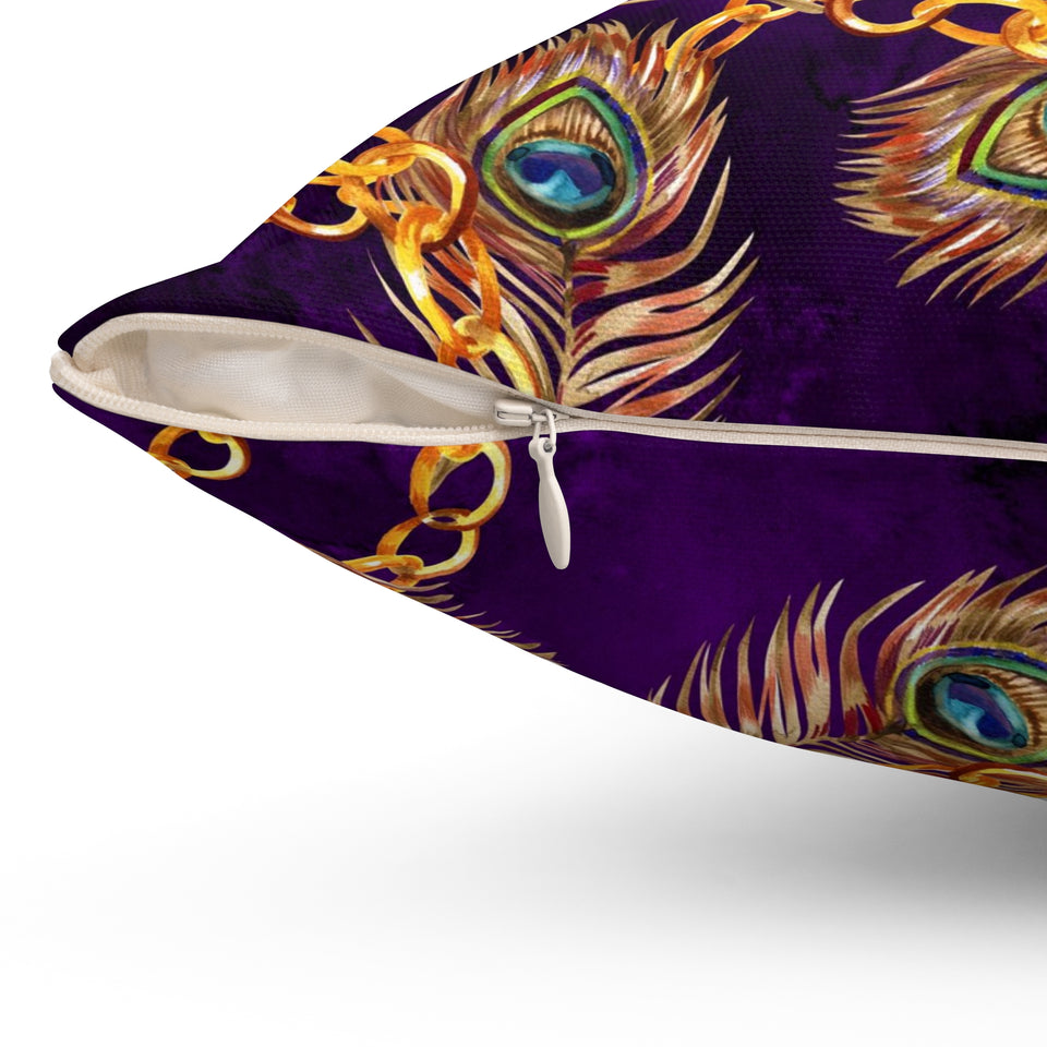 29PCF  Peacock Feather Pillow