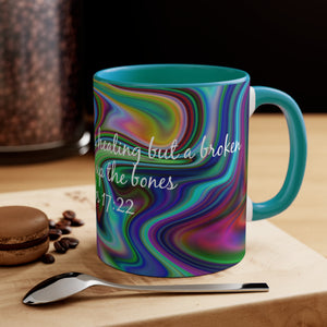 75CMSM  Colorful Marble Proverbs 17:22 Mug