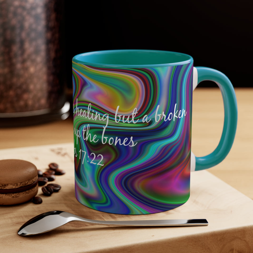 75CMSM  Colorful Marble Proverbs 17:22 Mug
