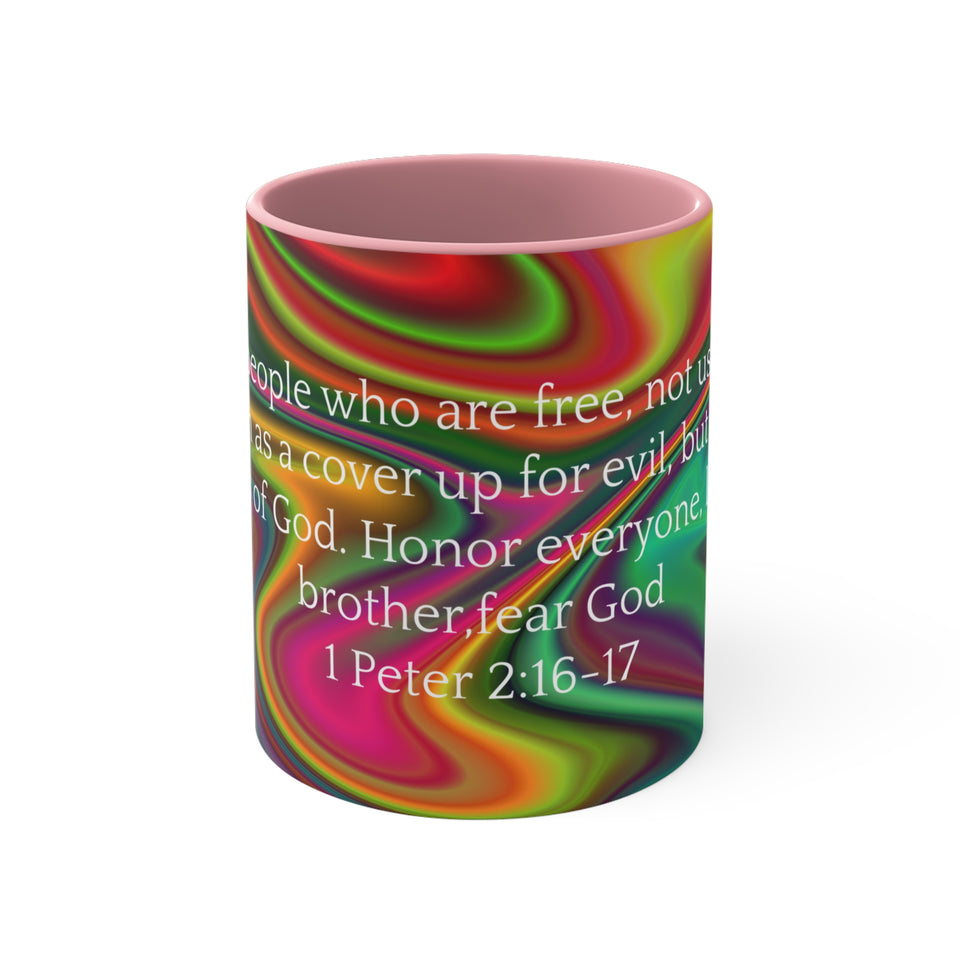 39CMSM  Colorful Marble 1 Peter 2:16-17 Mug