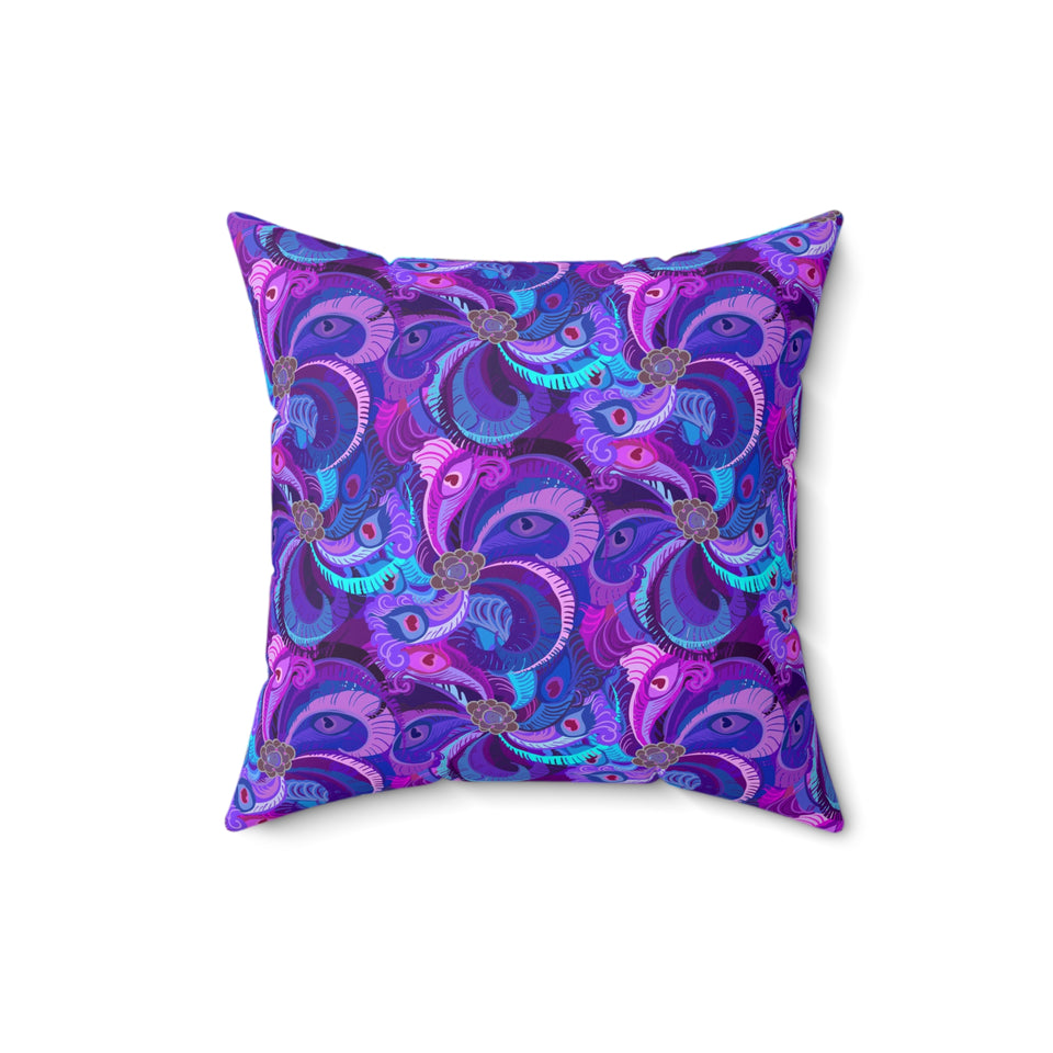 27PCF  Peacock Feather Pillow