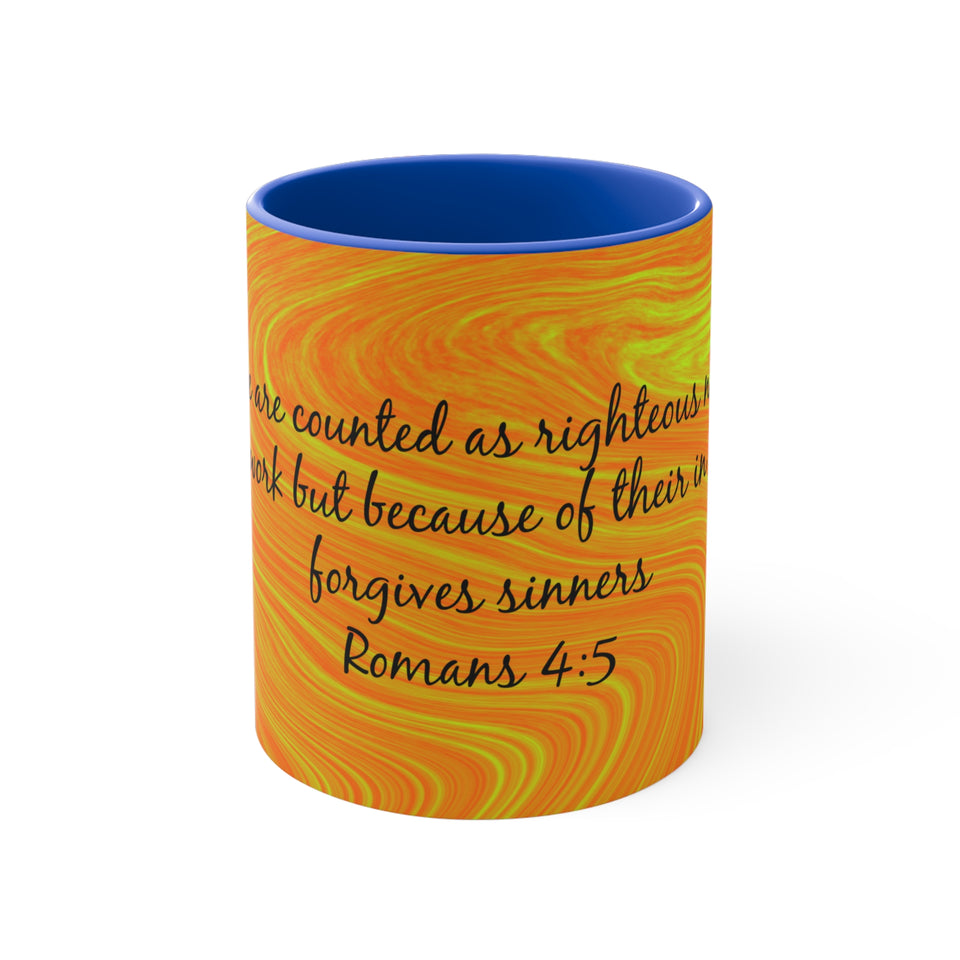 9CMSM  Colorful Marble Romans 4:5 Mug