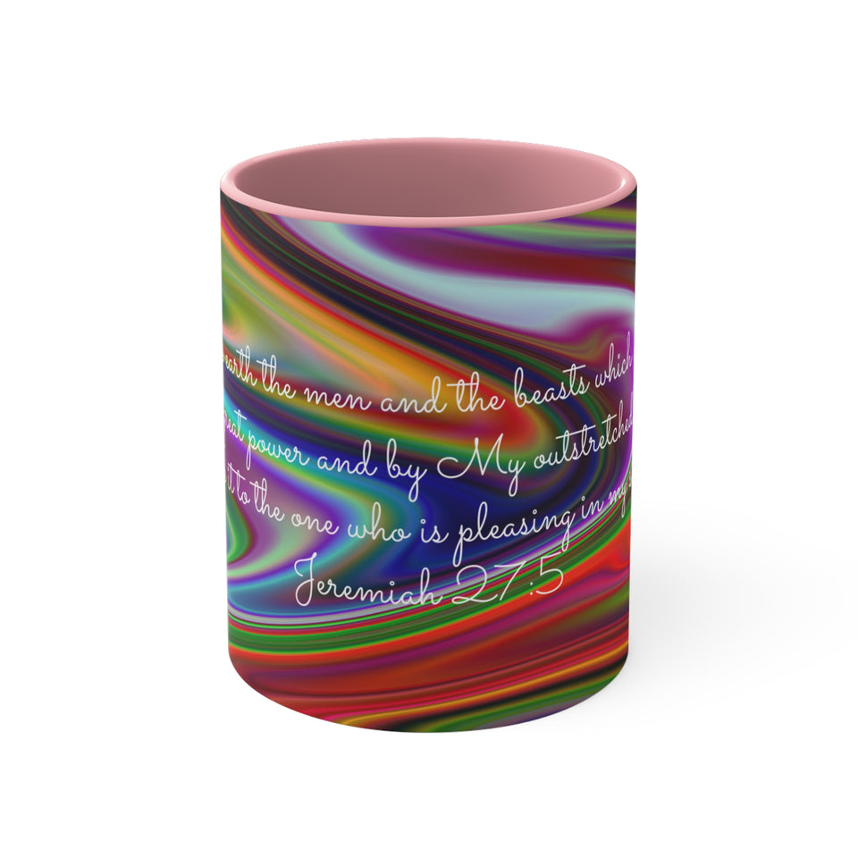 53CMSM  Colorful Marble Jeremiah 27:5  Mug