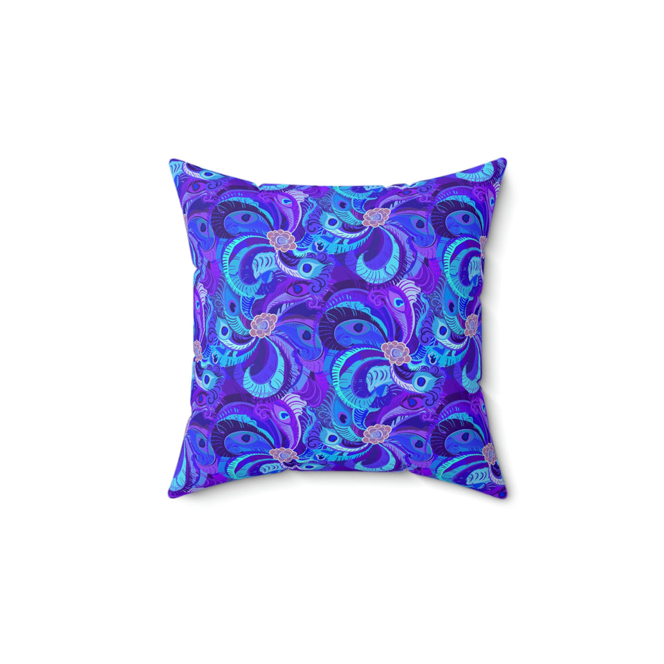 25PCF  Peacock Feather Pillow