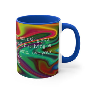39CMSM  Colorful Marble 1 Peter 2:16-17 Mug
