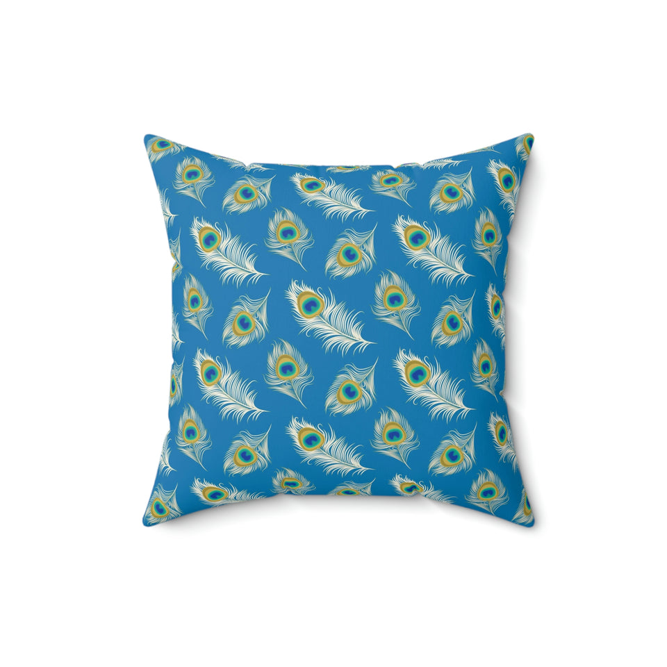 19PCF  Peacock Feather Pillow