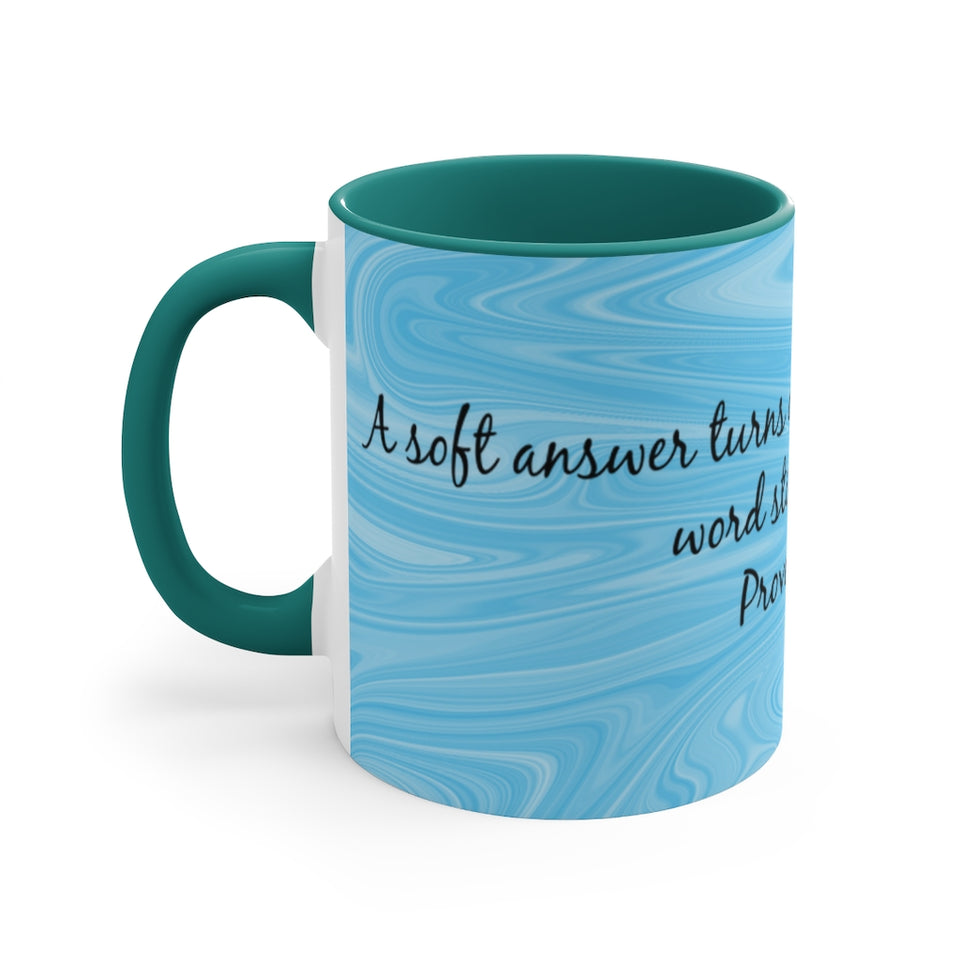 20CMSM  Colorful Marble Proverbs 15:1 Mug