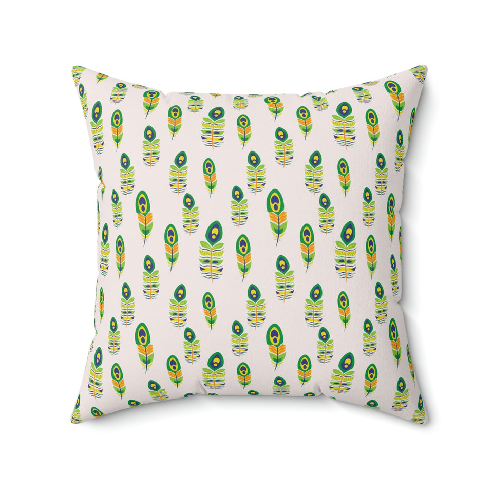 42PCF  Peacock Feather Pillow