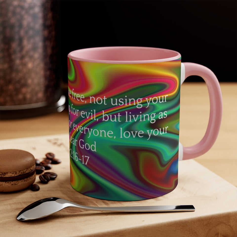 39CMSM  Colorful Marble 1 Peter 2:16-17 Mug