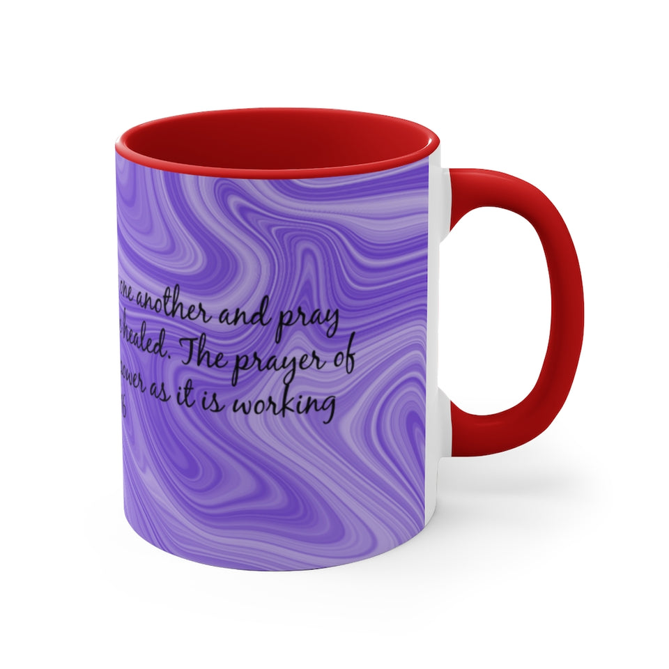 12CMSM  Colorful Marble James 5:16 Mug