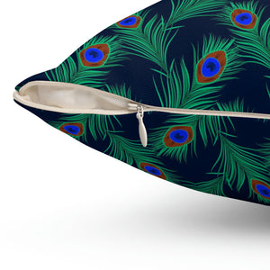 34PCF  Peacock Feather Pillow