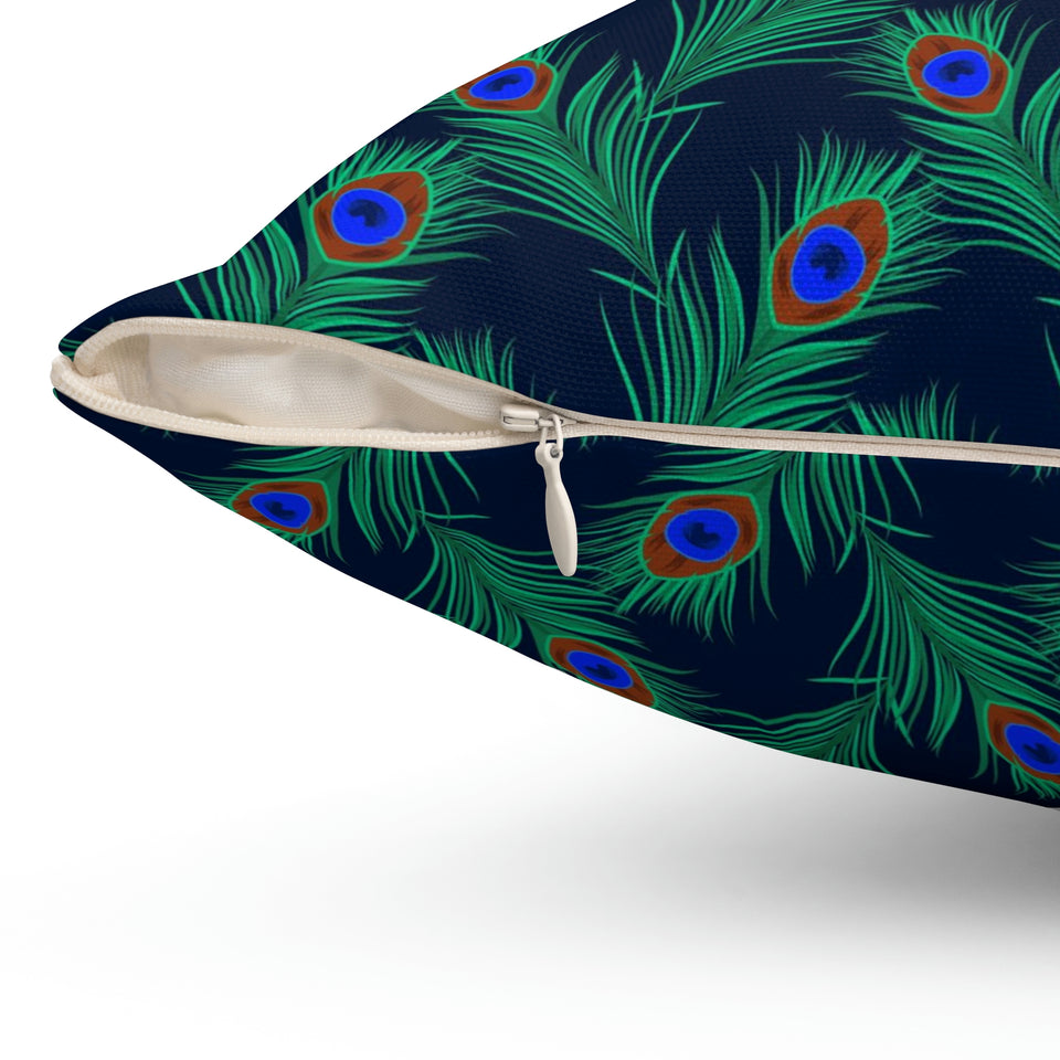 34PCF  Peacock Feather Pillow