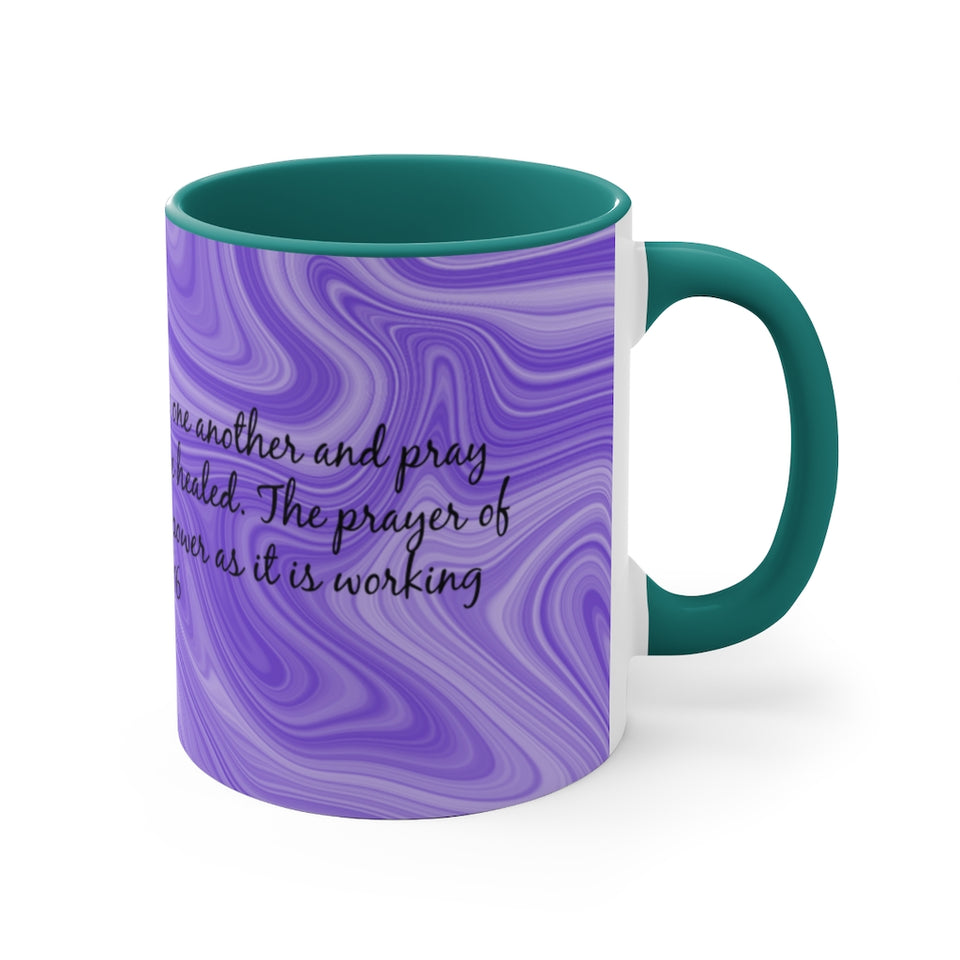12CMSM  Colorful Marble James 5:16 Mug