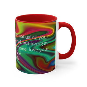 39CMSM  Colorful Marble 1 Peter 2:16-17 Mug
