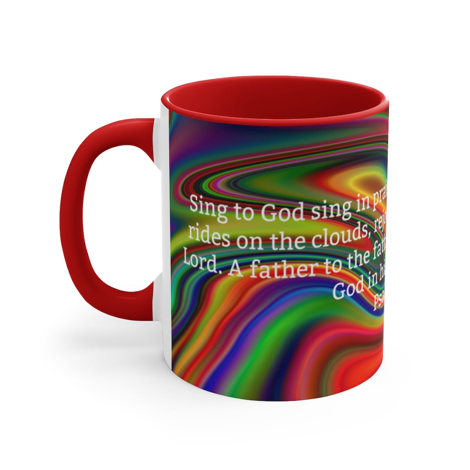 42CMSM Colorful Marble Psalms 68:4-5  Mug