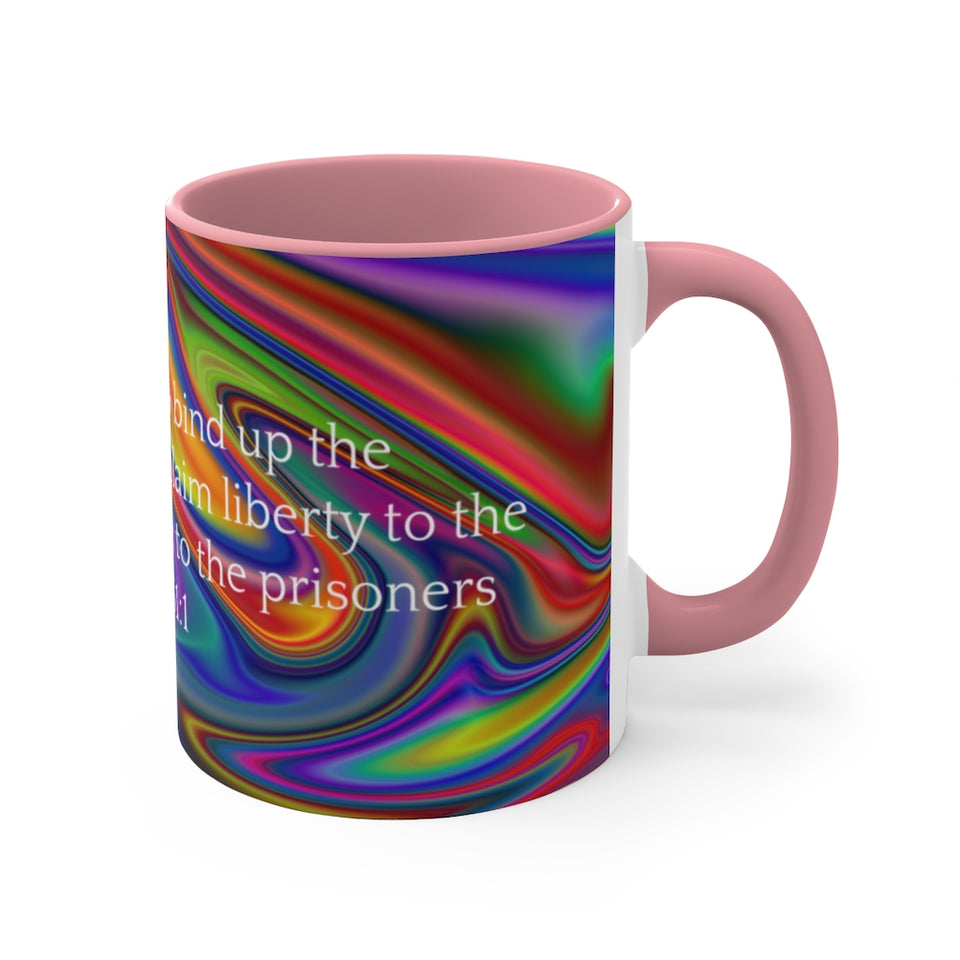 35CMSM  Colorful Marble Isaiah 61:1 Mug