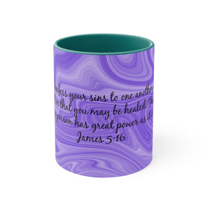 12CMSM  Colorful Marble James 5:16 Mug