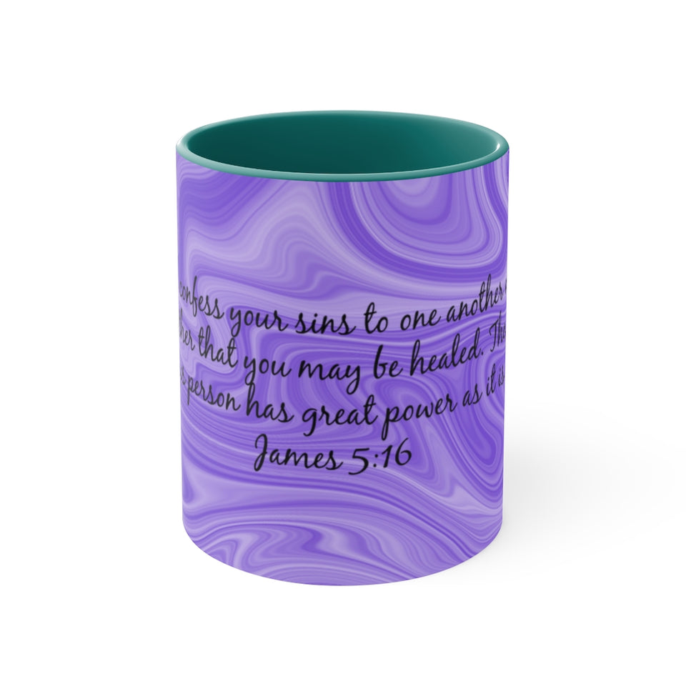 12CMSM  Colorful Marble James 5:16 Mug