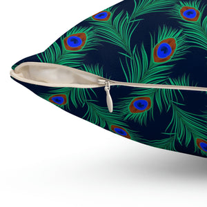 34PCF  Peacock Feather Pillow