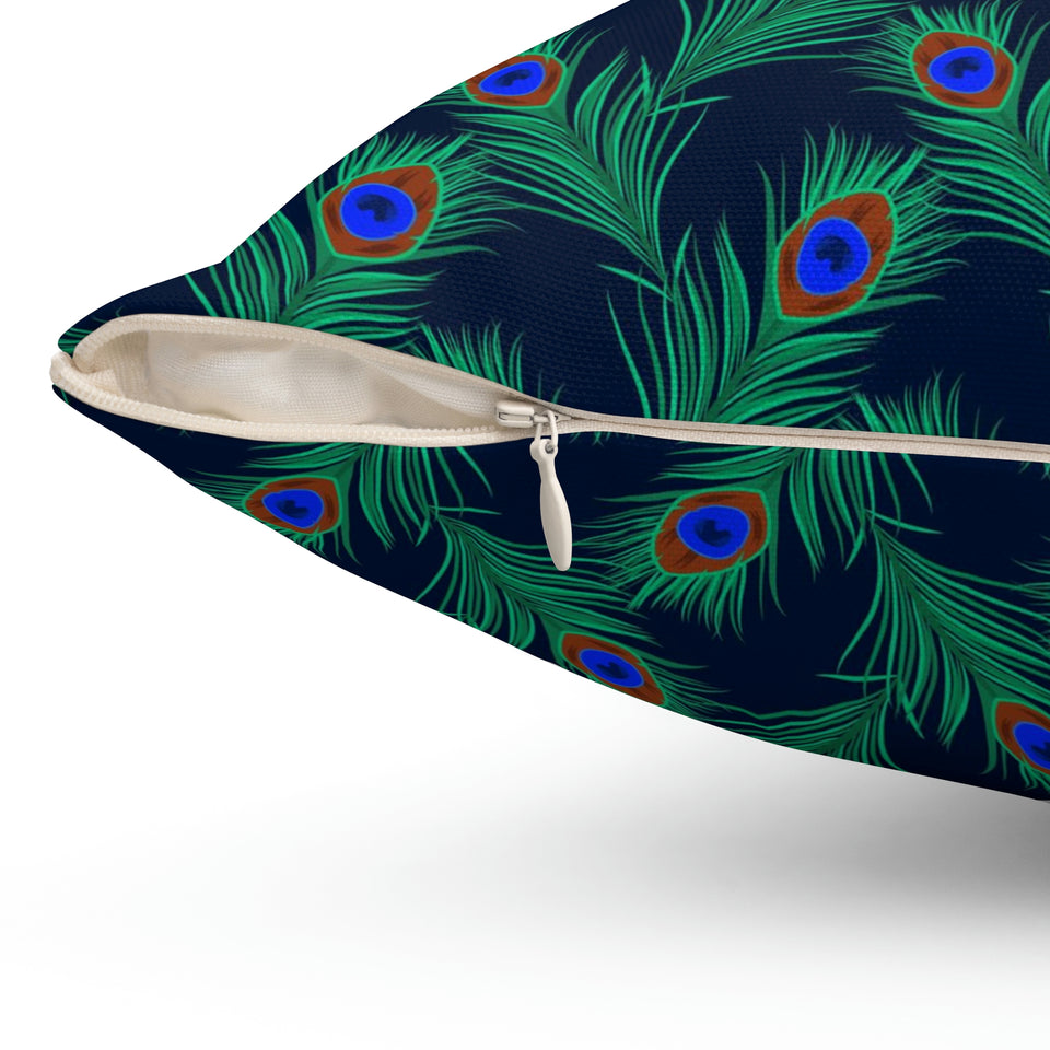 34PCF  Peacock Feather Pillow