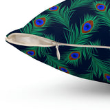 34PCF  Peacock Feather Pillow
