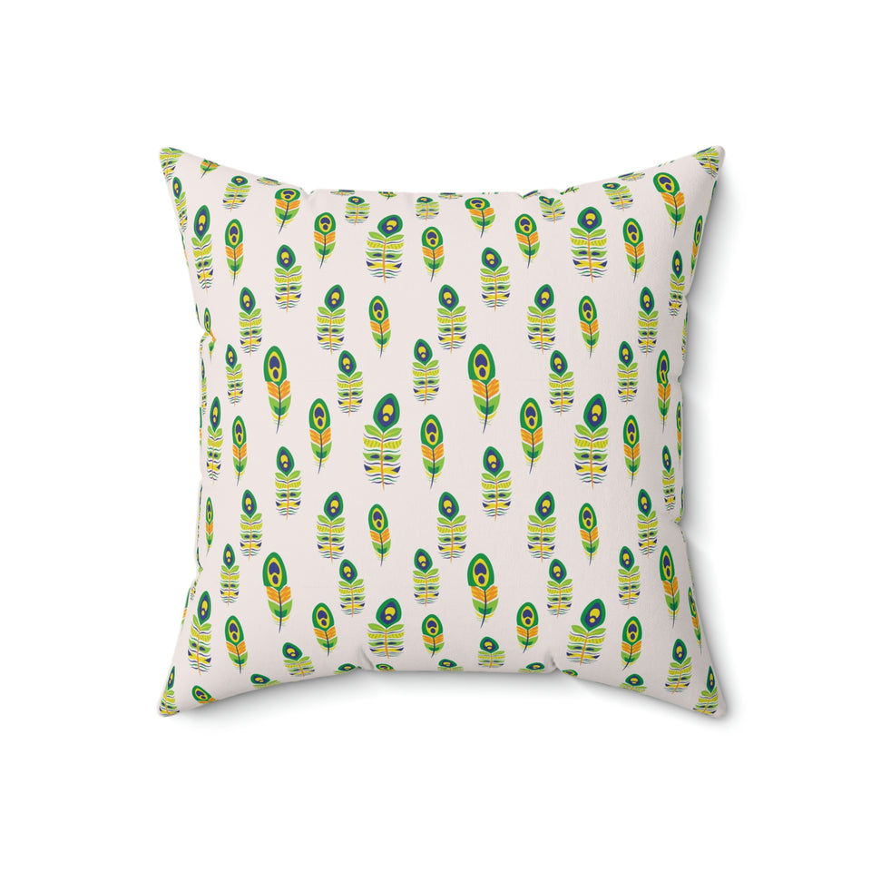 42PCF  Peacock Feather Pillow