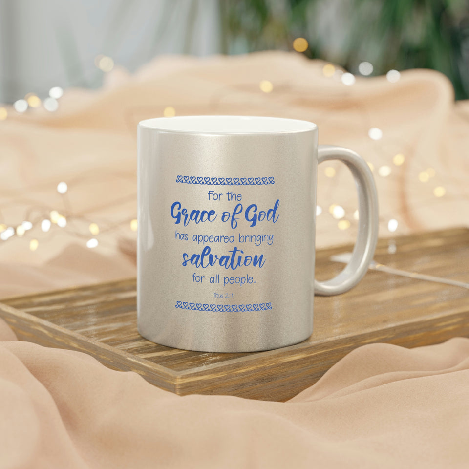 27SGM  Silver and Gold Christian Mug