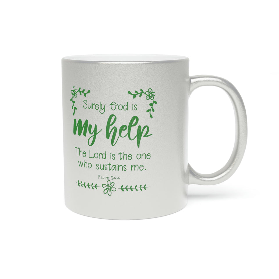 58SGM  Silver and Gold Christian Mug