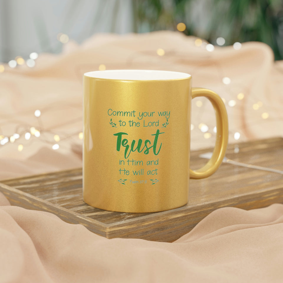 22SGM  Silver and Gold Christian Mug