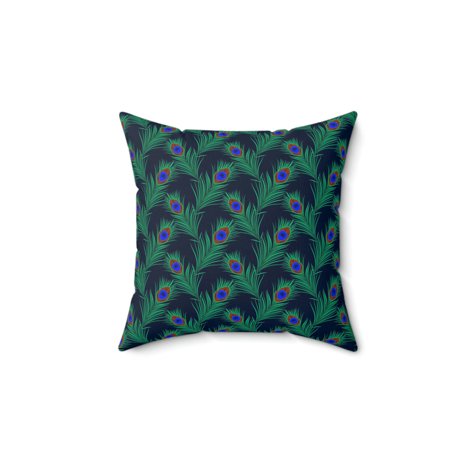 34PCF  Peacock Feather Pillow