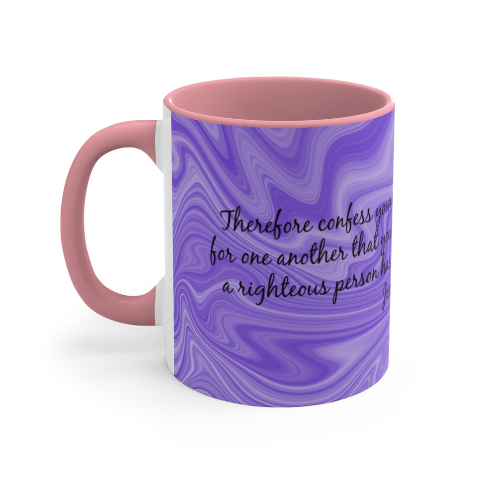 12CMSM  Colorful Marble James 5:16 Mug