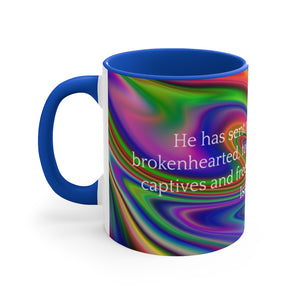 35CMSM  Colorful Marble Isaiah 61:1 Mug
