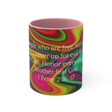 39CMSM  Colorful Marble 1 Peter 2:16-17 Mug