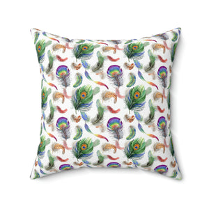 45PCF  Peacock Feather Pillow