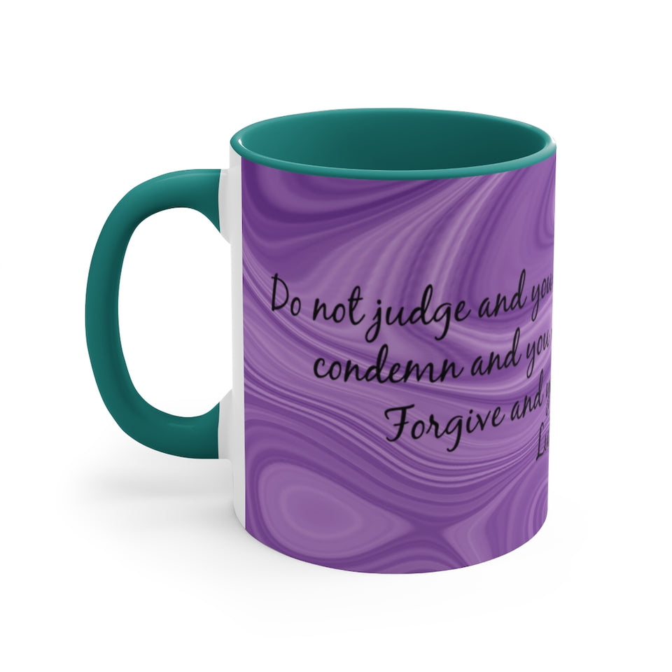 10CMSM  Colorful Marble and Luke 6:37 Mug