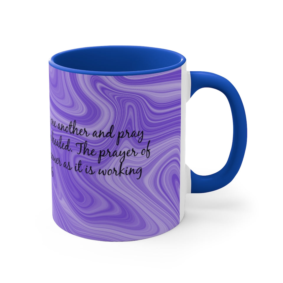 12CMSM  Colorful Marble James 5:16 Mug