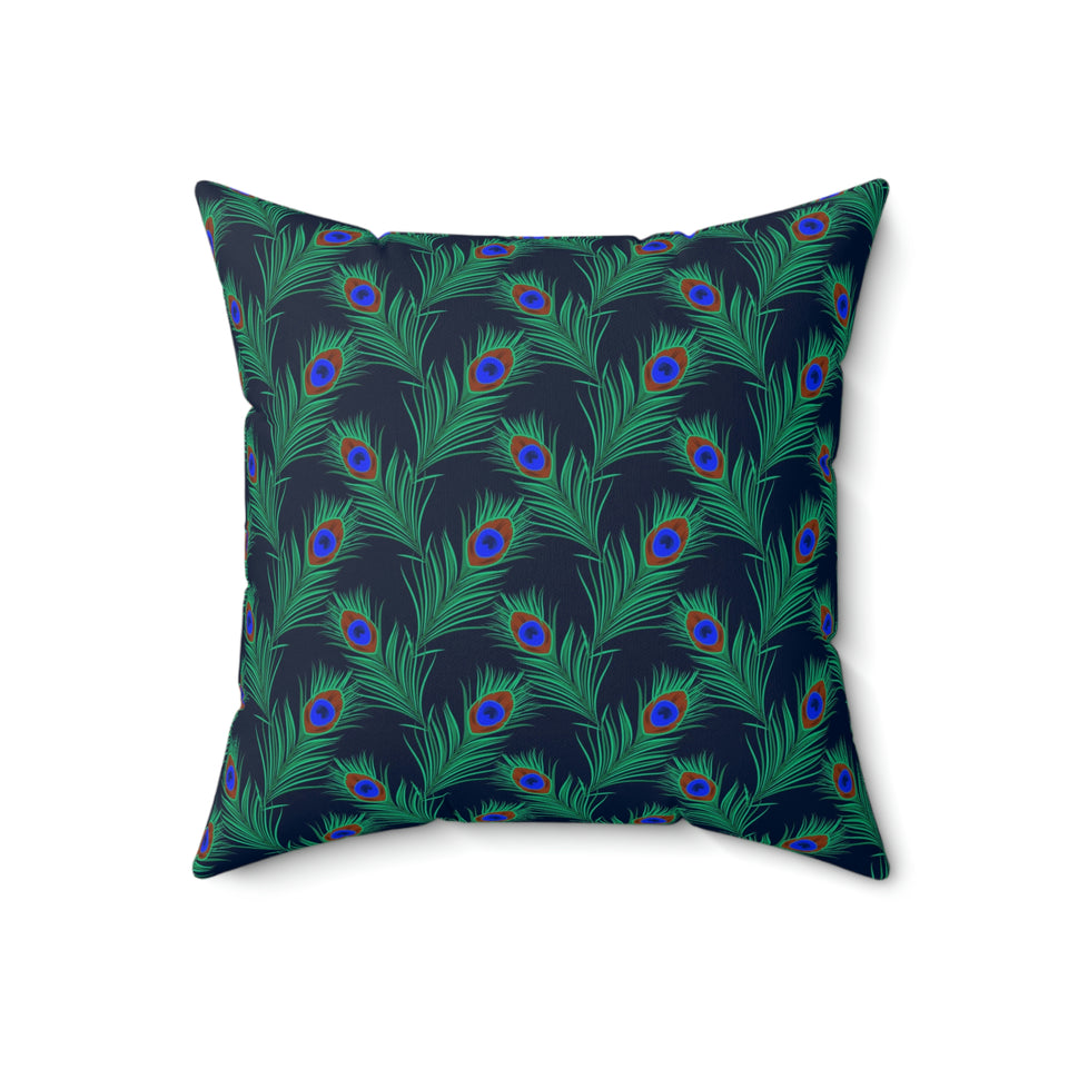 34PCF  Peacock Feather Pillow