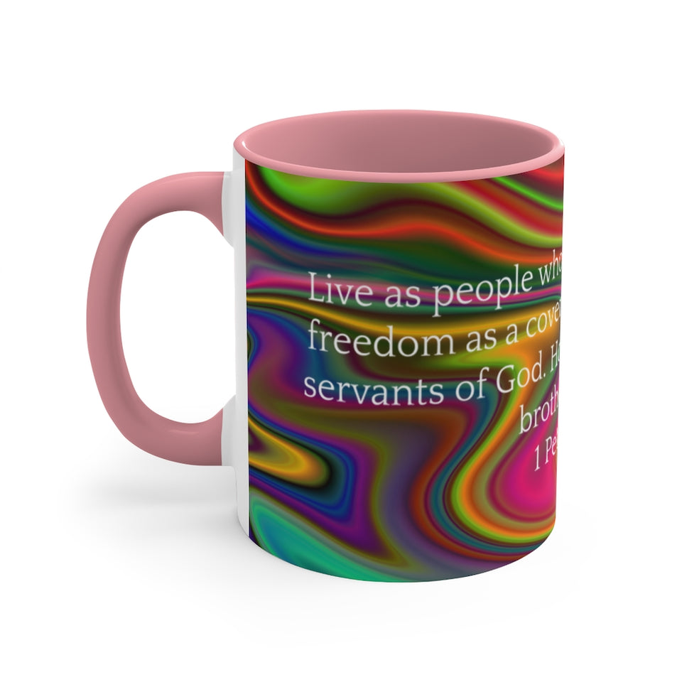 39CMSM  Colorful Marble 1 Peter 2:16-17 Mug