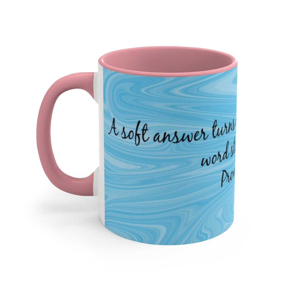 20CMSM  Colorful Marble Proverbs 15:1 Mug