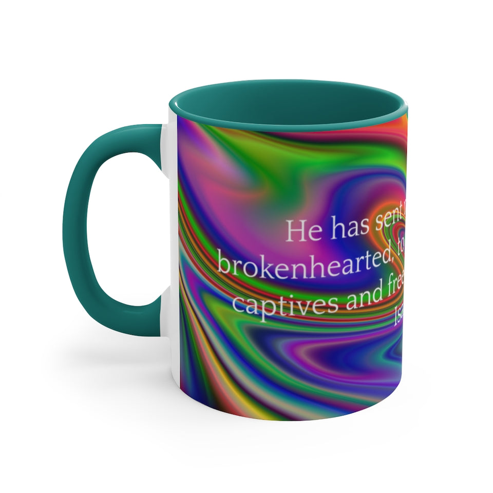 35CMSM  Colorful Marble Isaiah 61:1 Mug