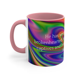 35CMSM  Colorful Marble Isaiah 61:1 Mug