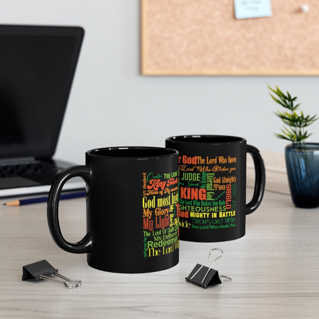 49CM   The names of God Christian Black Coffee Mug