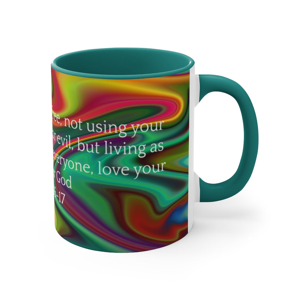 39CMSM  Colorful Marble 1 Peter 2:16-17 Mug
