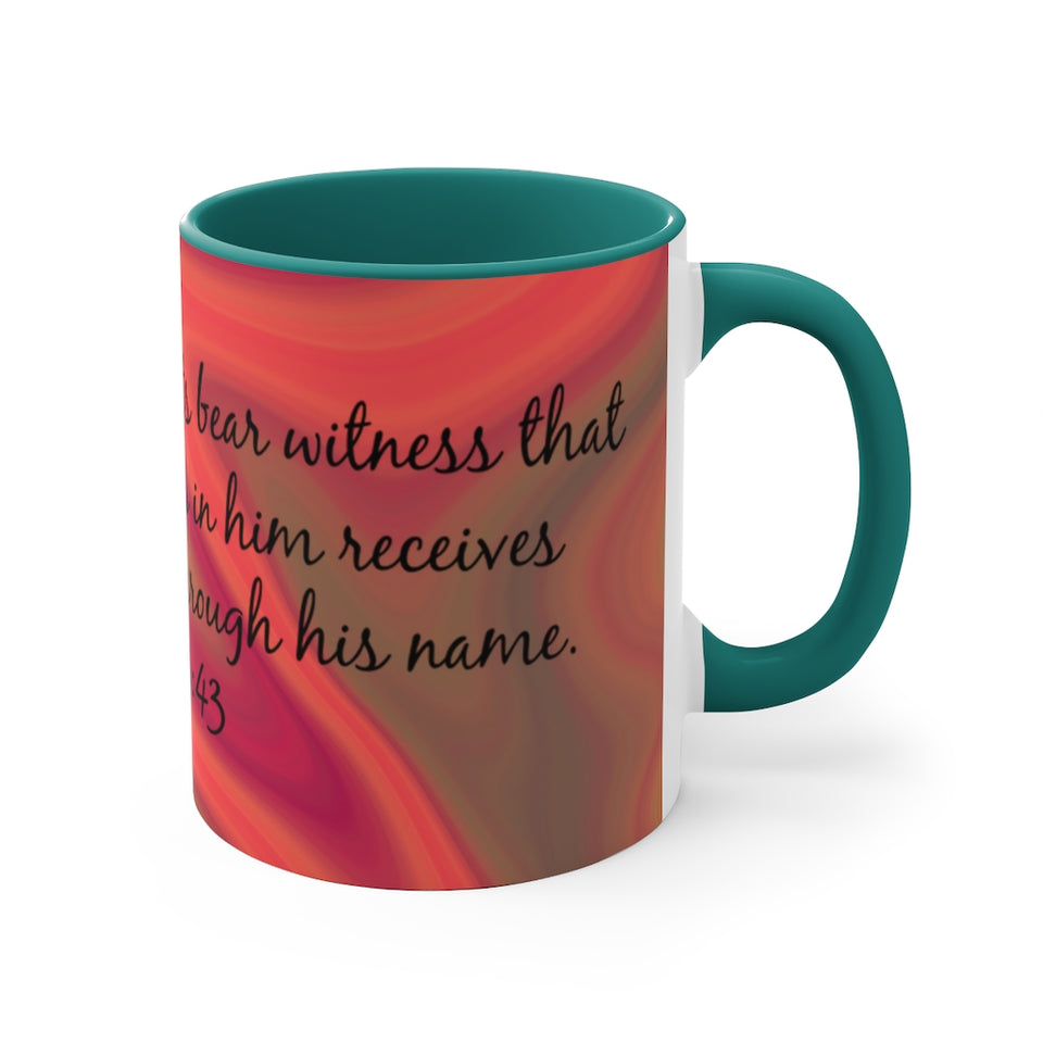 21CMSM  Colorful Marble Acts 10:43 Mug