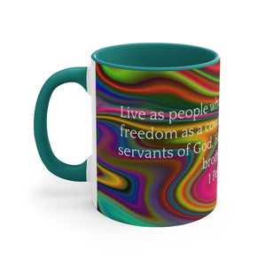 39CMSM  Colorful Marble 1 Peter 2:16-17 Mug