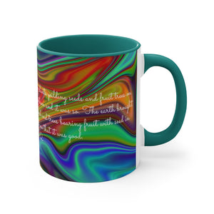 57CMSM  Colorful Marble Genesis 1:11-12 Mug