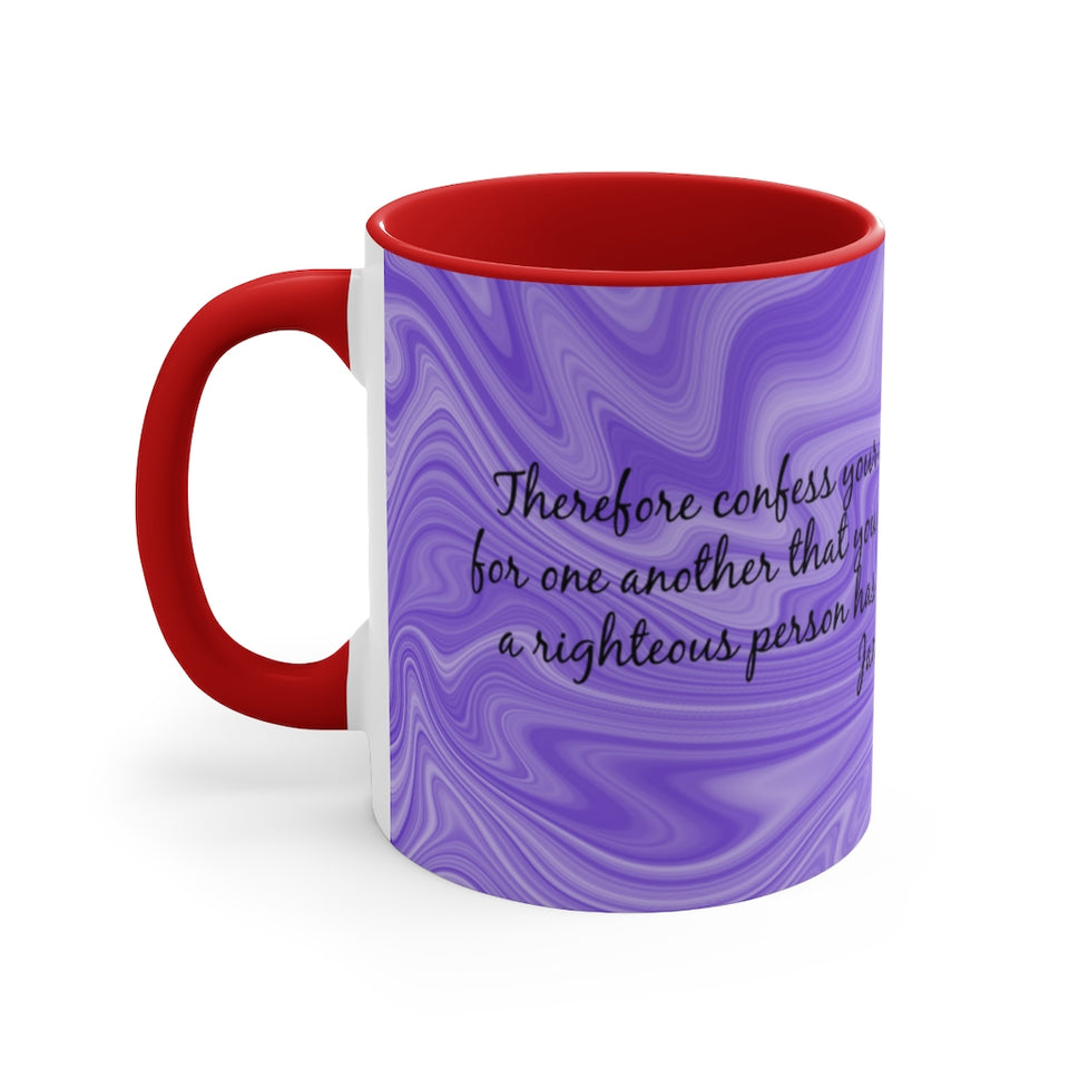 12CMSM  Colorful Marble James 5:16 Mug
