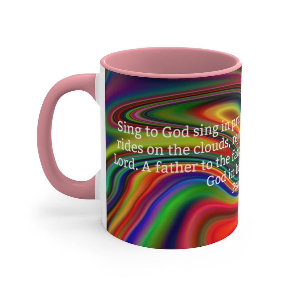 42CMSM Colorful Marble Psalms 68:4-5  Mug