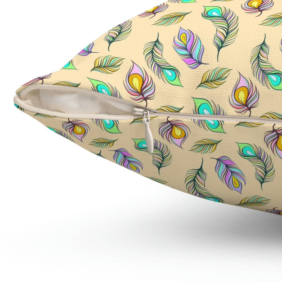 28PCF  Peacock Feather Pillow
